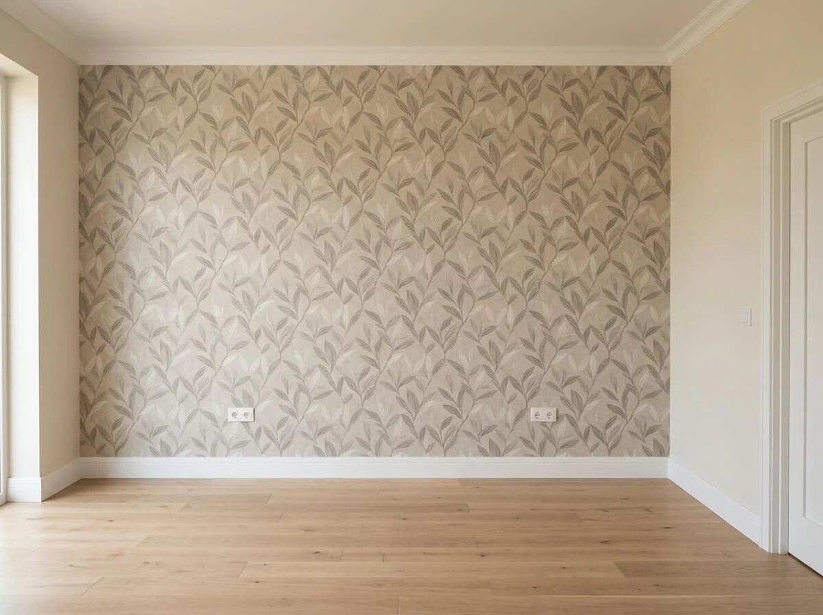 Completed wallpaper feature wall in Bolton